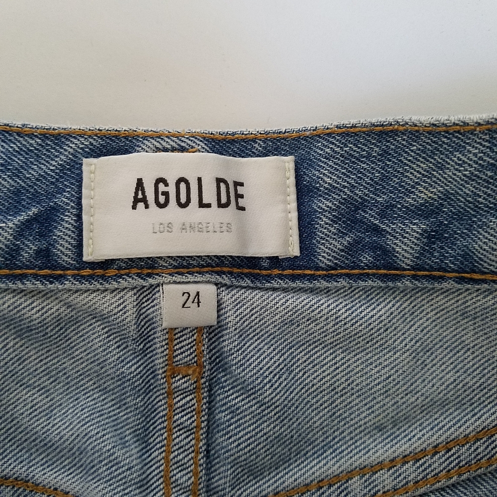 Agolde Lana Straight Legs Jeans Button Fly in Riptide Size 24 - Picture 13 of 16
